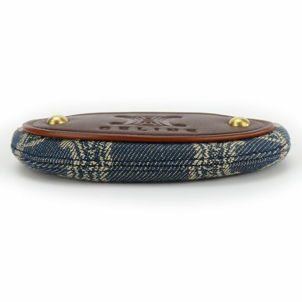 Celine Blue Brown Denim Leather Coin Purse/Coin Case