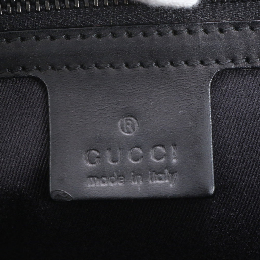 Gucci Black Canvas Leather Handbag Shoulder Bag Tote Bag (Pre-Owned)