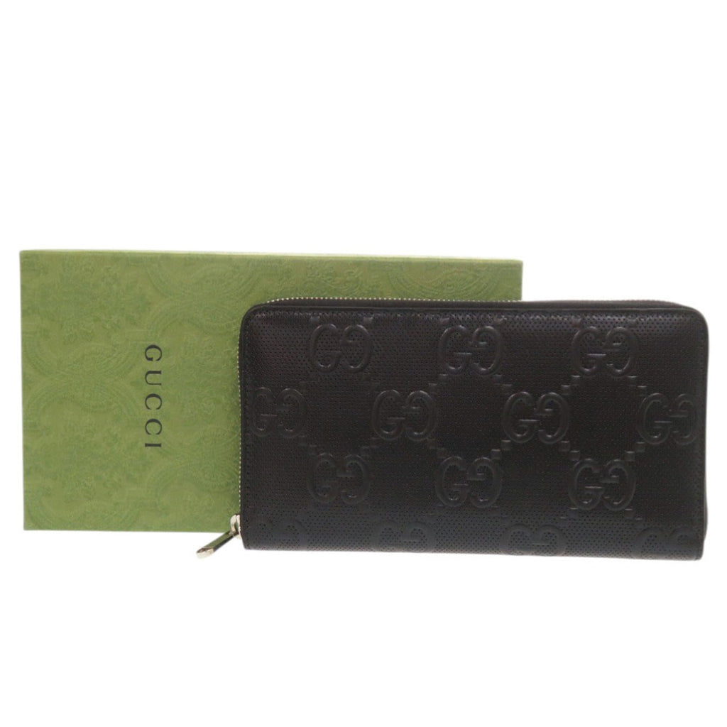 Gucci Black Leather Long Wallet (Bi-Fold) (Pre-Owned)