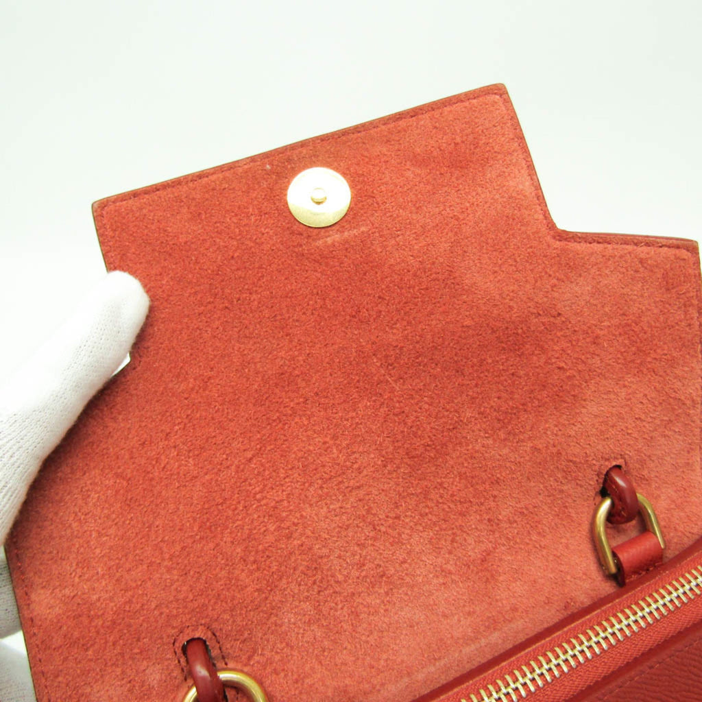 Celine Belt Bag Textured Leather Red Leather Handbag