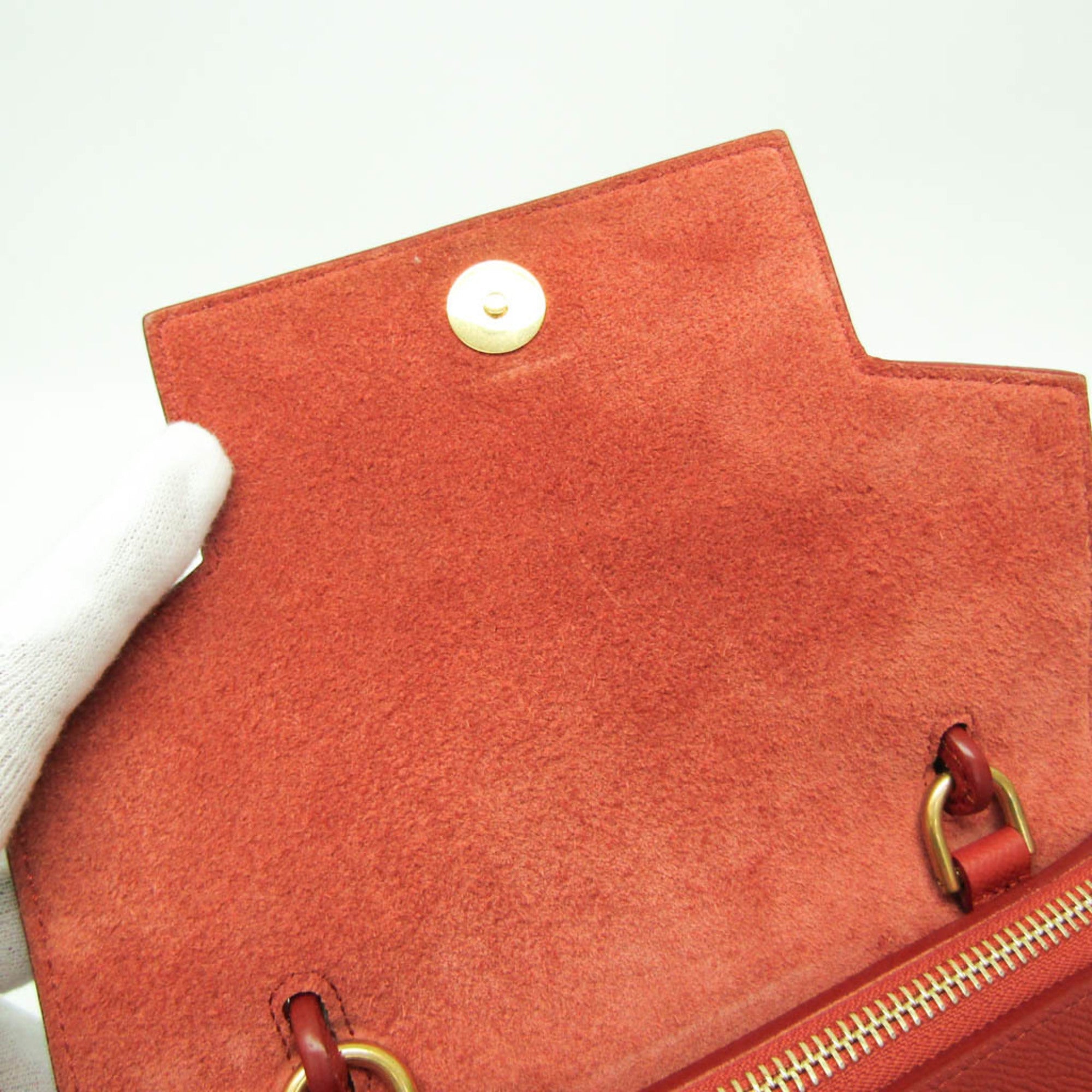 Celine Belt Bag Textured Leather Red Leather Handbag
