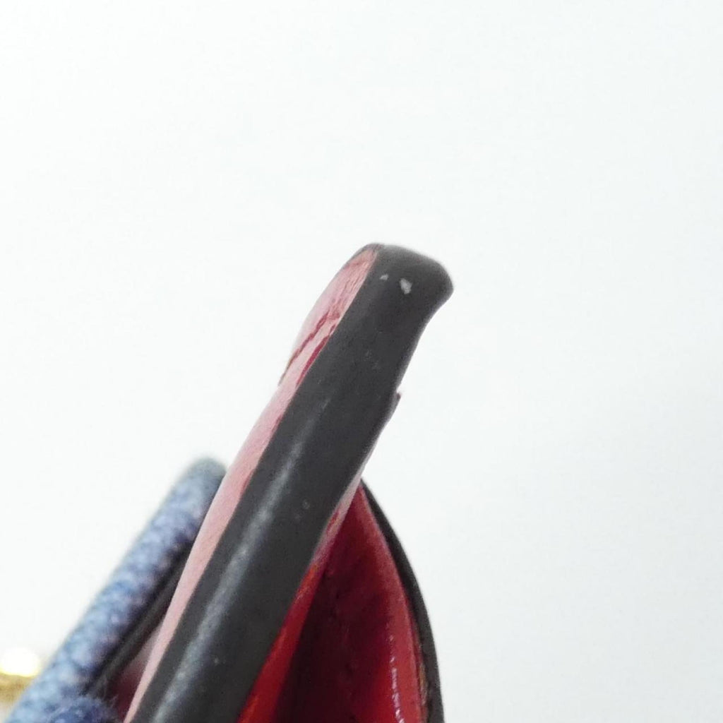 Louis Vuitton Blue Red Color Canvas Leather Chain/Shoulder Wallet