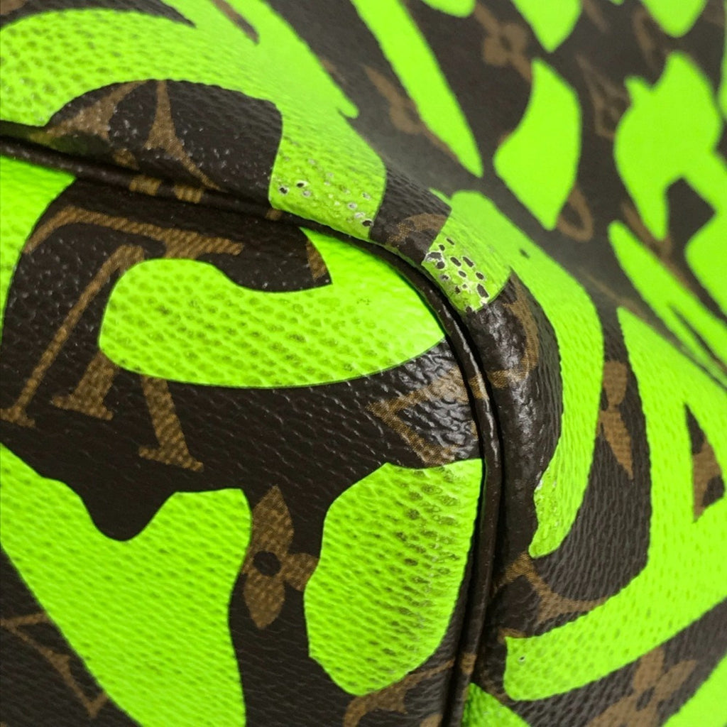 Louis Vuitton Brown Green Vert Monogram Graffiti Shoulder Bag Tote Bag