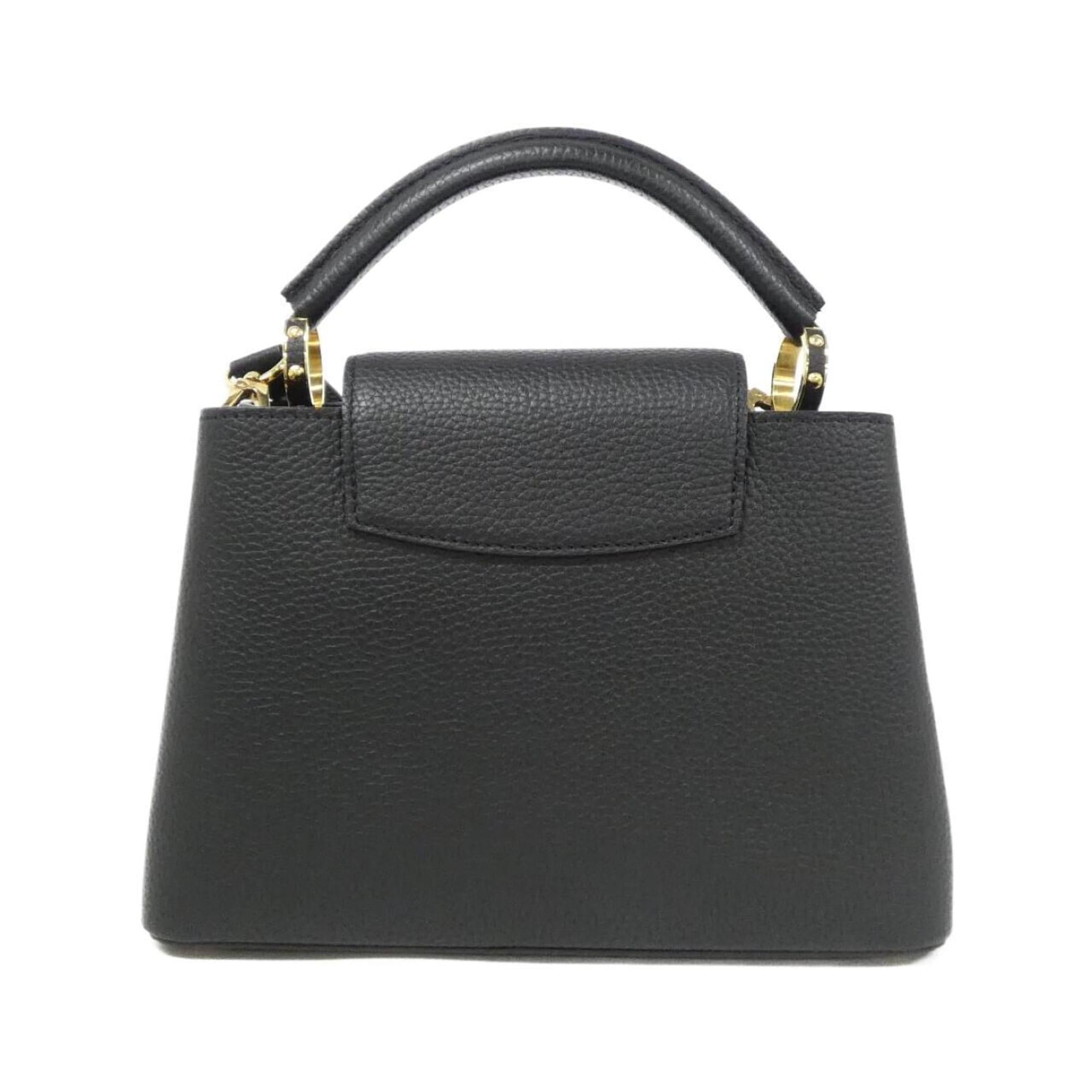Louis Vuitton Black Leather Handbag Shoulder Bag