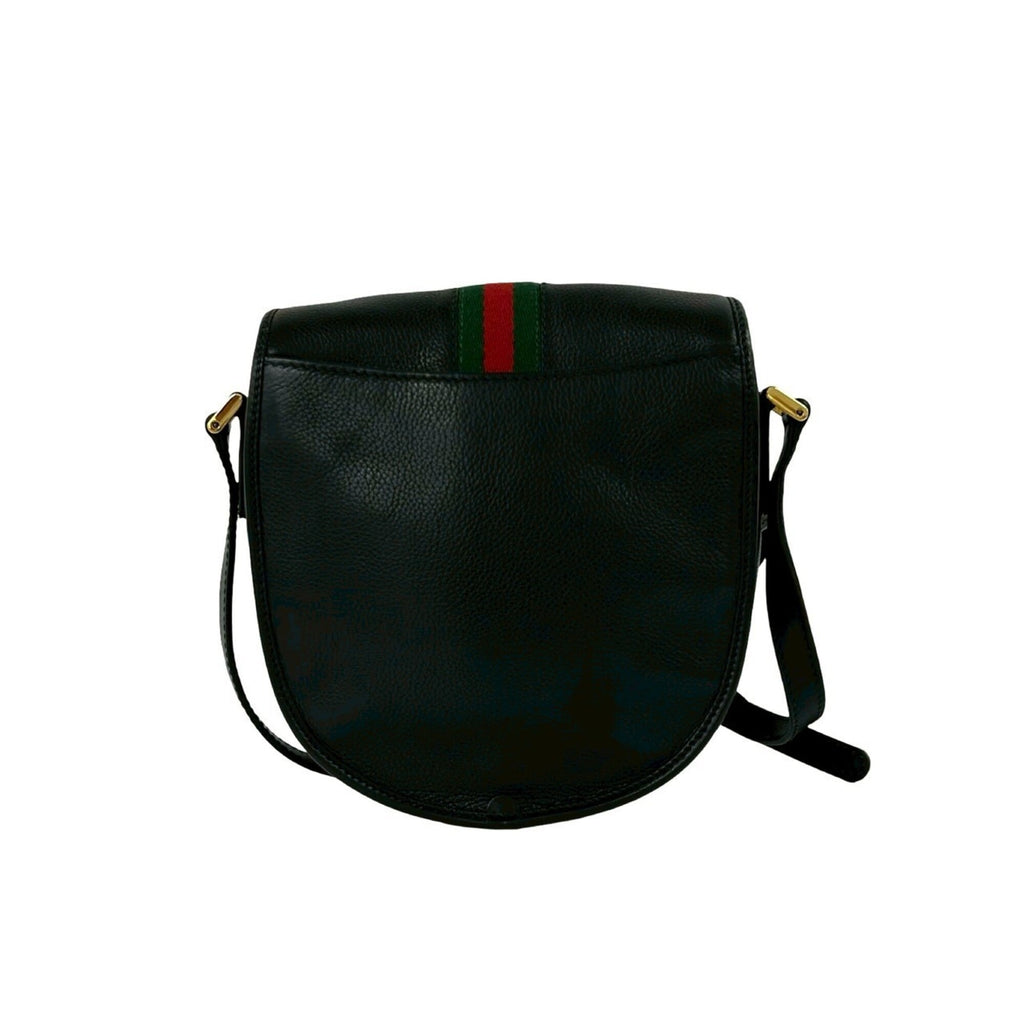 Gucci Black Green Red Color Leather Pochette Shoulder Bag (Pre-Owned)
