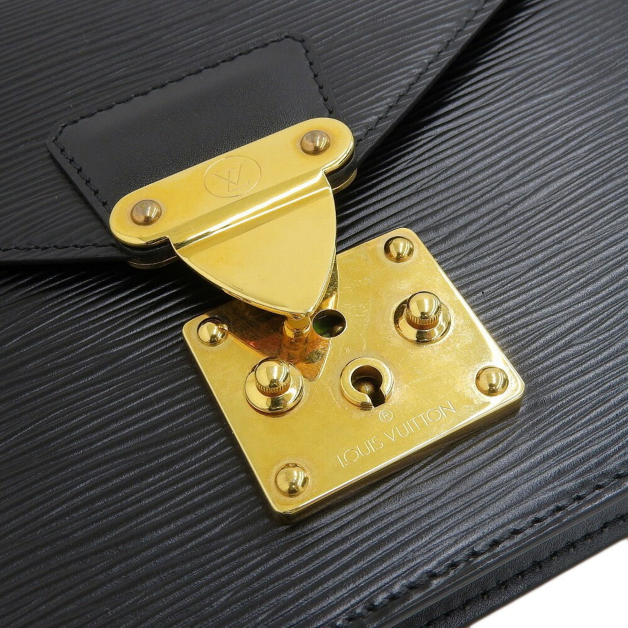 Louis Vuitton Black Noir Epi Leather Clutch Bag Pochette