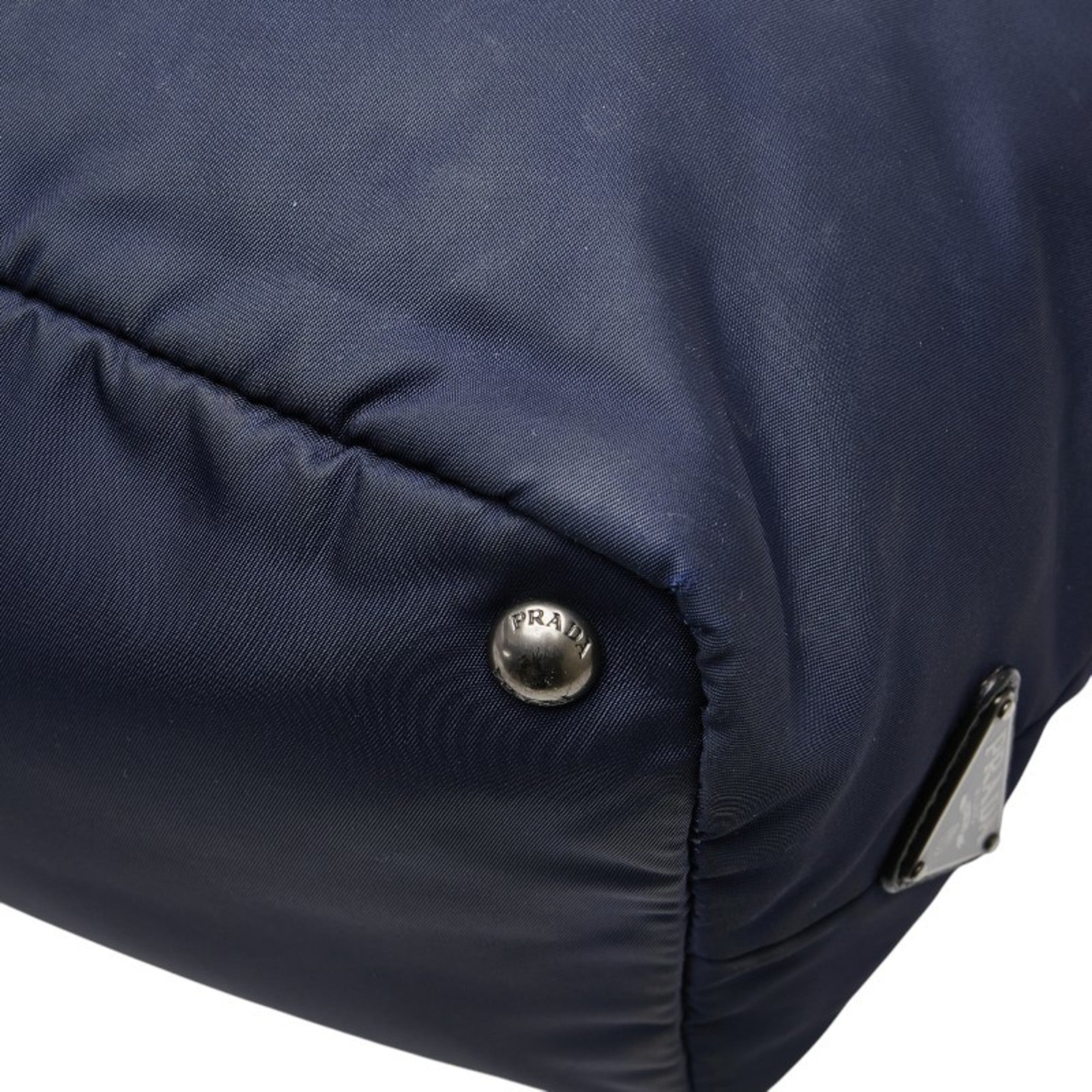 Prada Navy Black Nylon Handbag Tote Bag