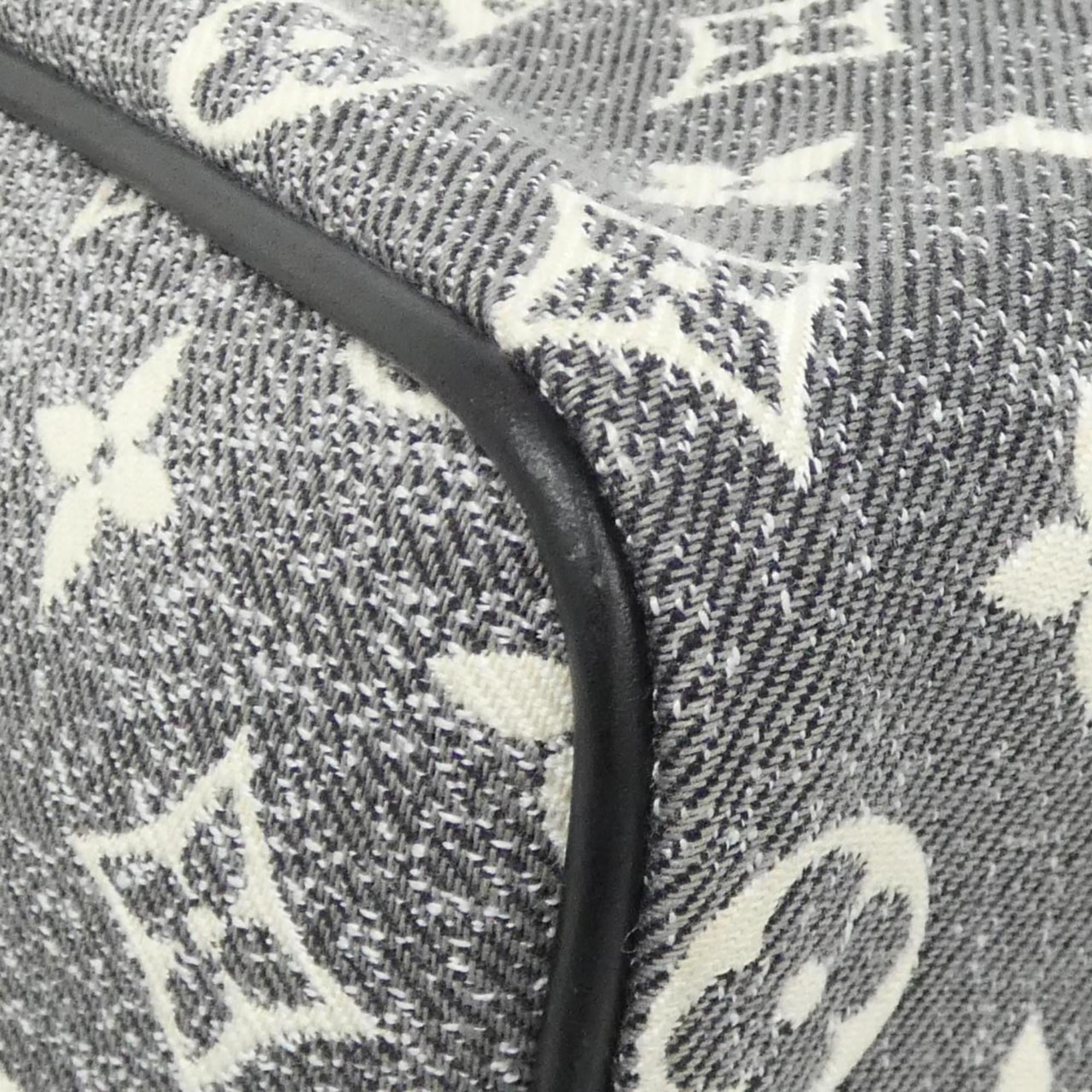 Louis Vuitton Black Gray White Canvas Boston Bag