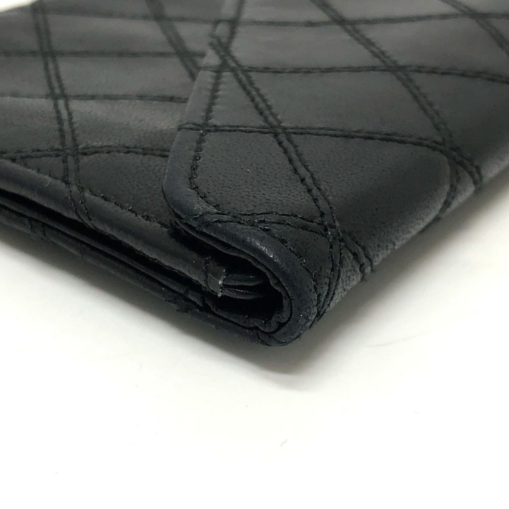 Chanel Black Leather Long Wallet (Bi-Fold)