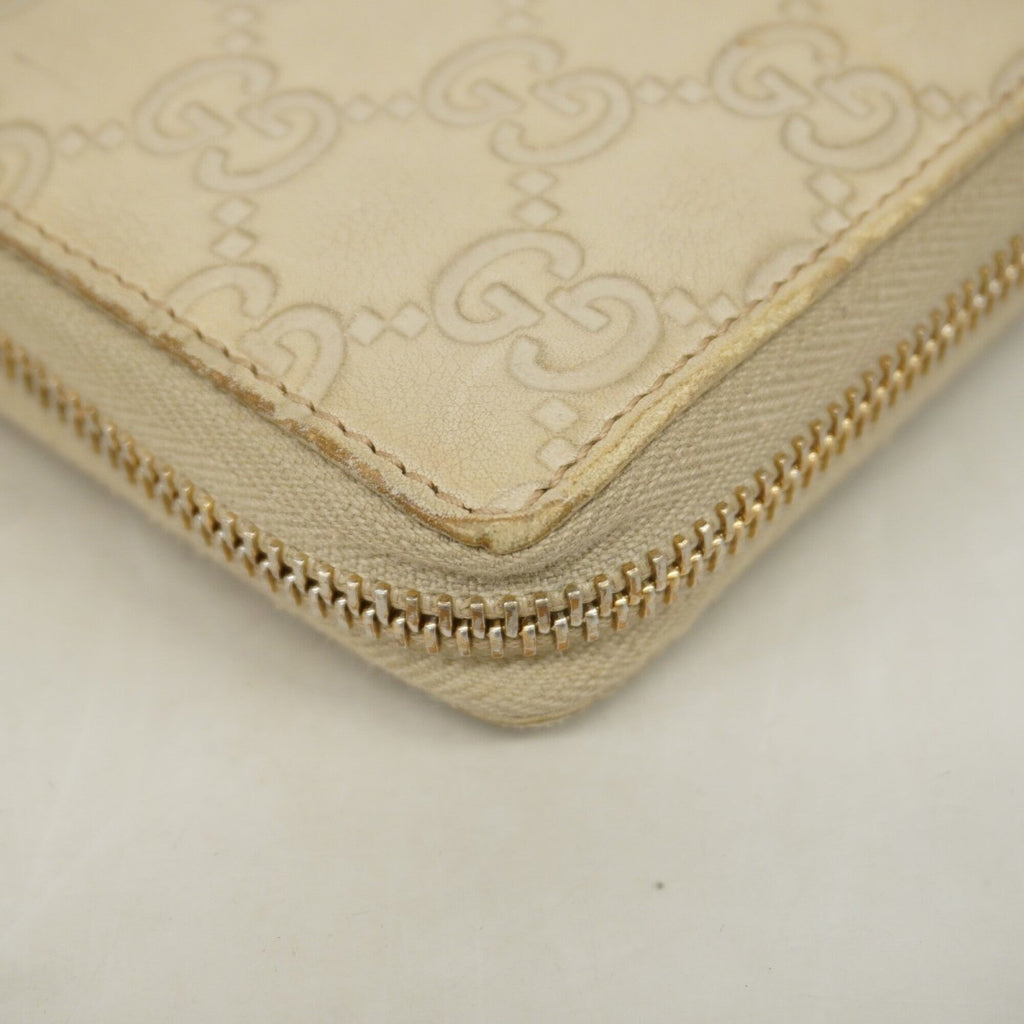 Gucci Beige Leather Long Wallet (Bi-Fold) (Pre-Owned)