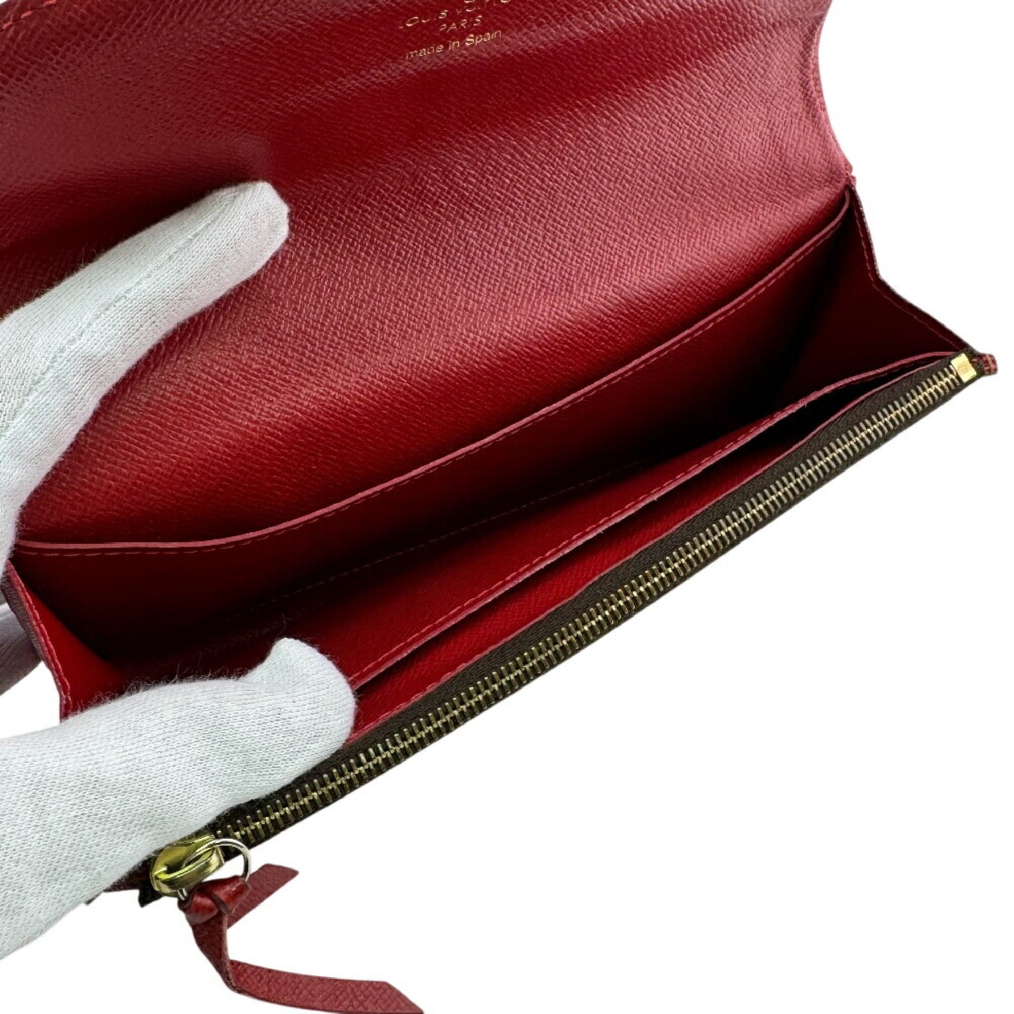 Louis Vuitton Brown Red Color Leather Coin Purse/Coin Case