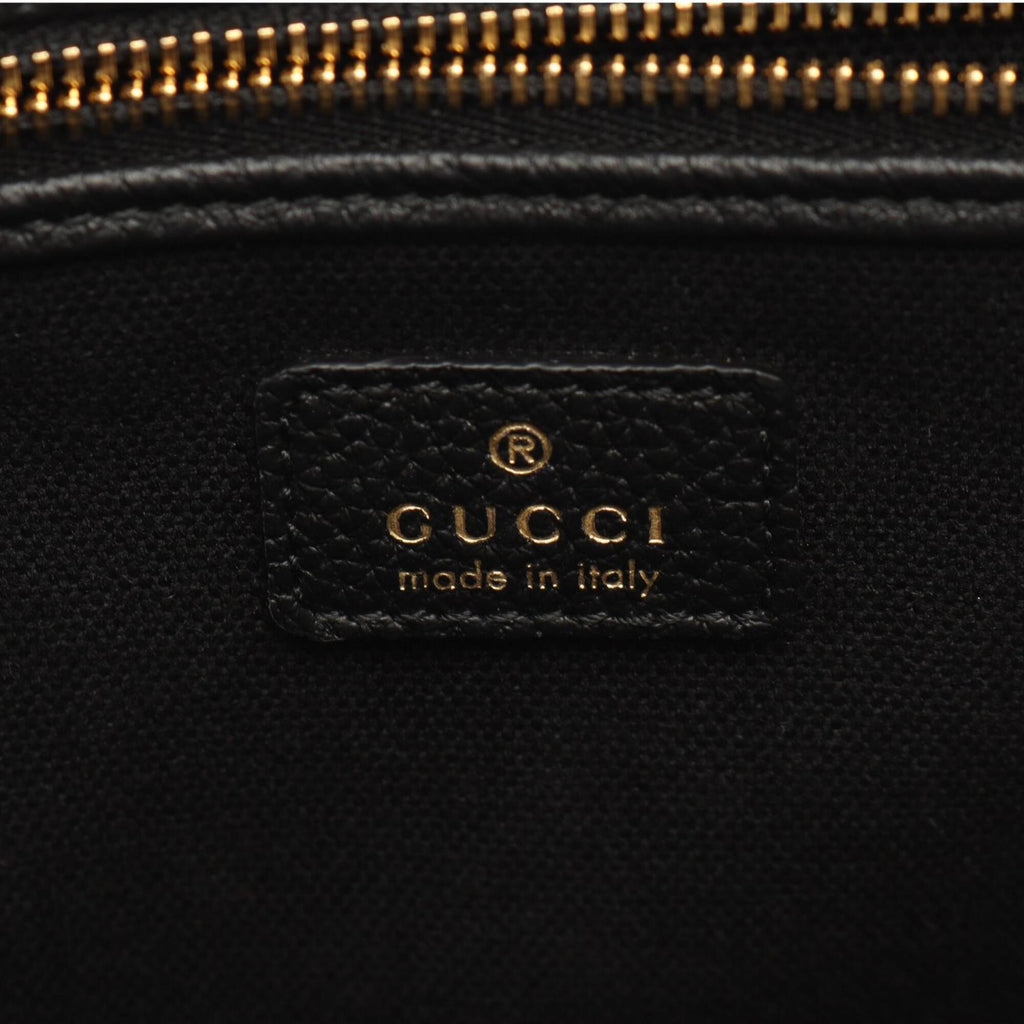 Gucci Black Leather Handbag Tote Bag (Pre-Owned)