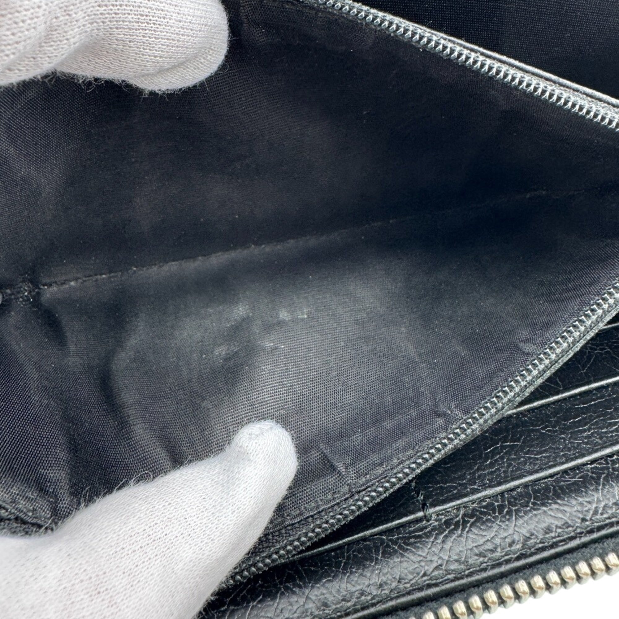 Gucci Black Leather Long Wallet (Bi-Fold) (Pre-Owned)
