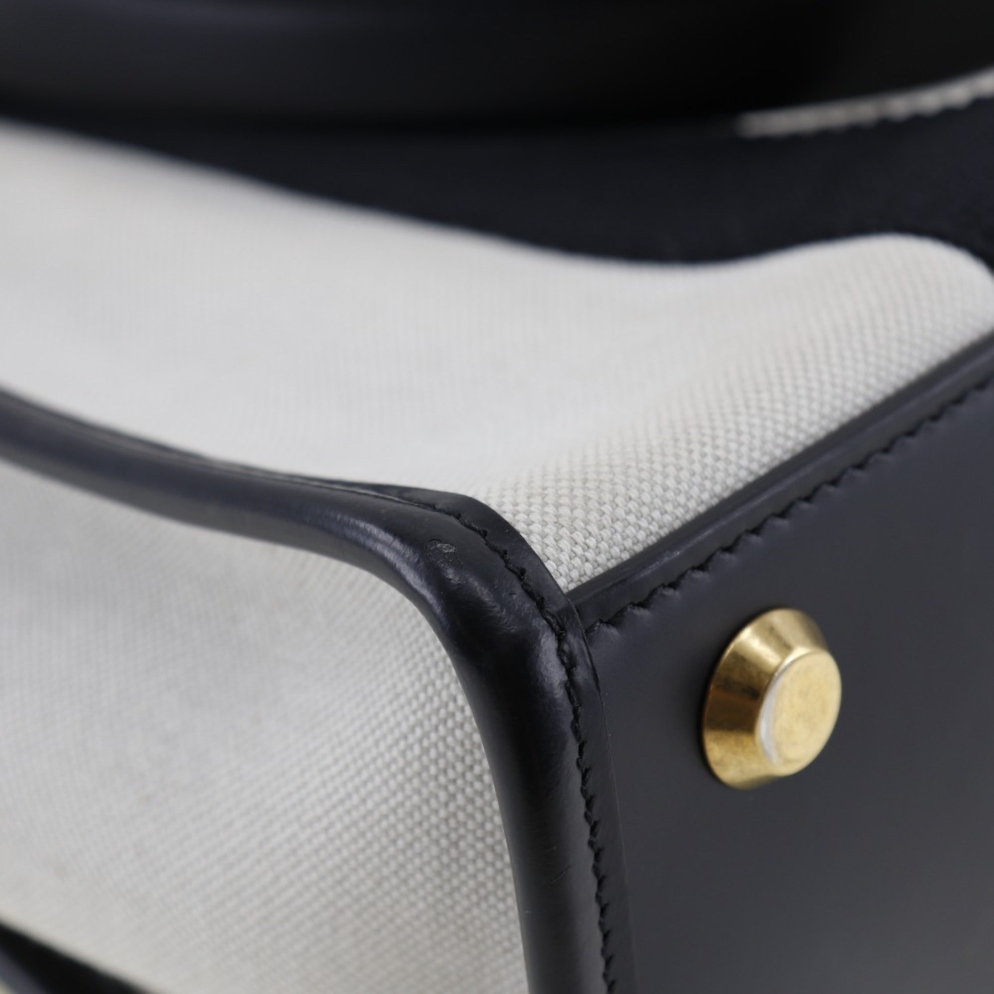 Balenciaga Black White Canvas Pouch Tote