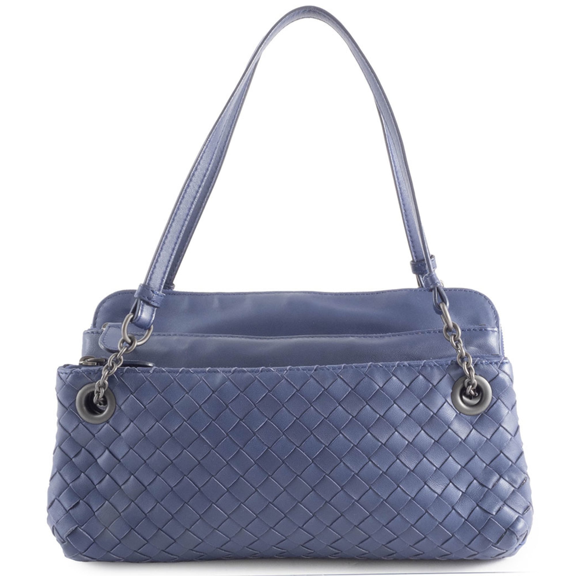 Bottega Veneta Navy Leather Shoulder Bag