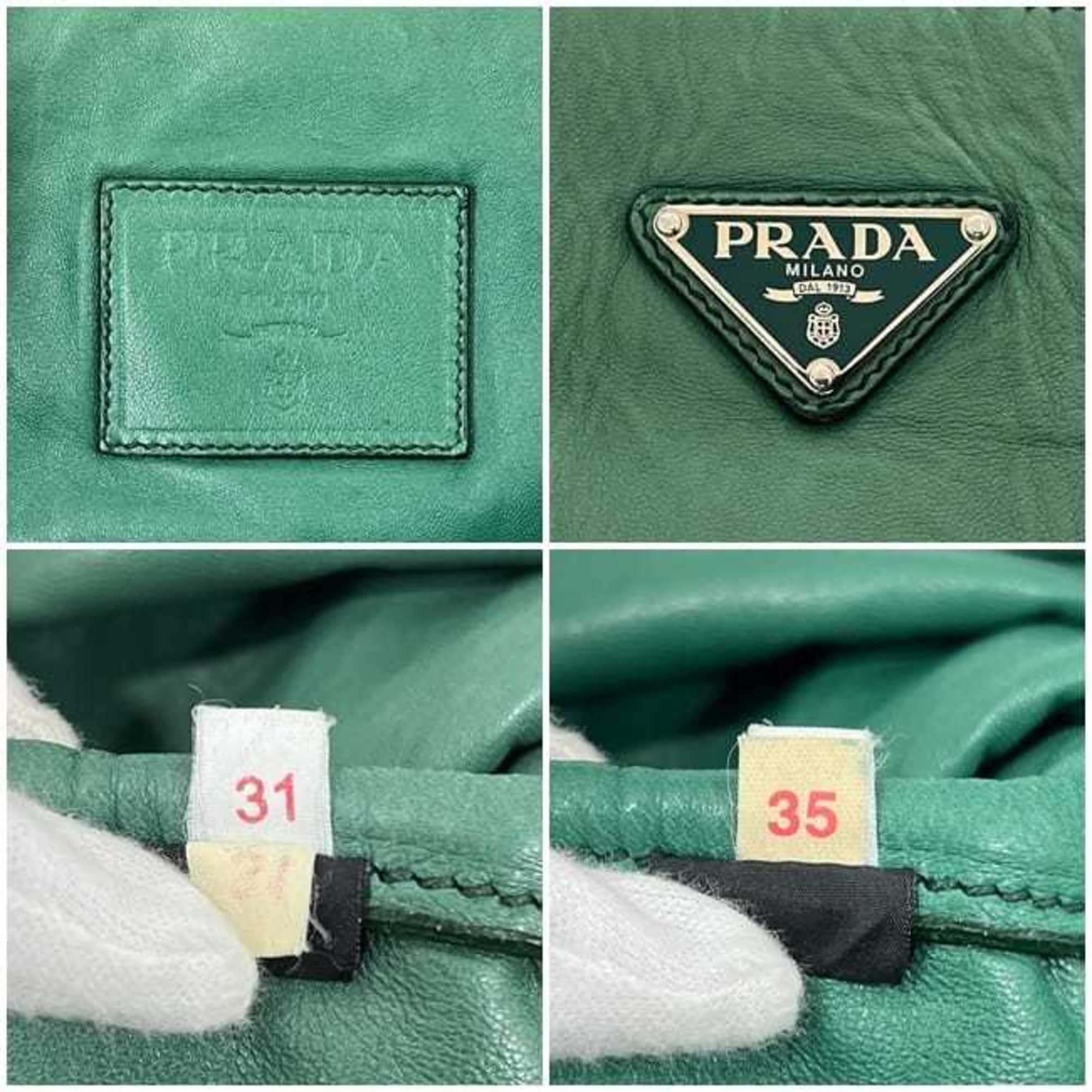 Prada Green Leather Eco-Bag Tote Bag