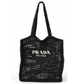 Prada Black Straw Tote Bag