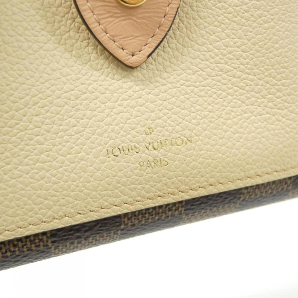 Louis Vuitton Brown Cream Coated Canvas Wallet