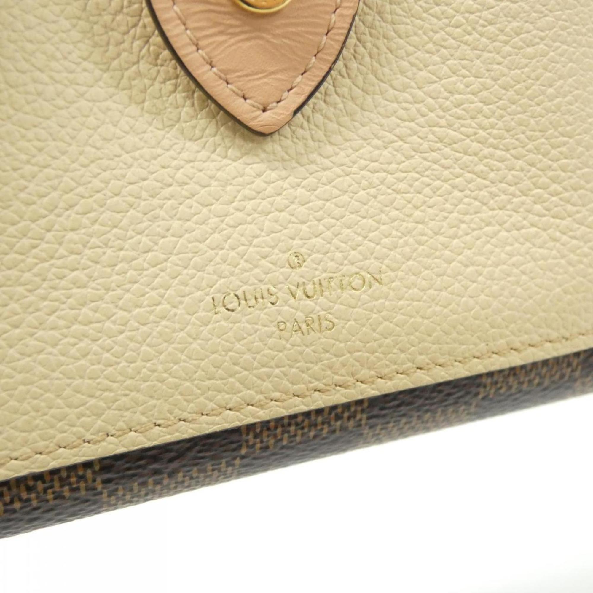 Louis Vuitton Brown Cream Coated Canvas Wallet