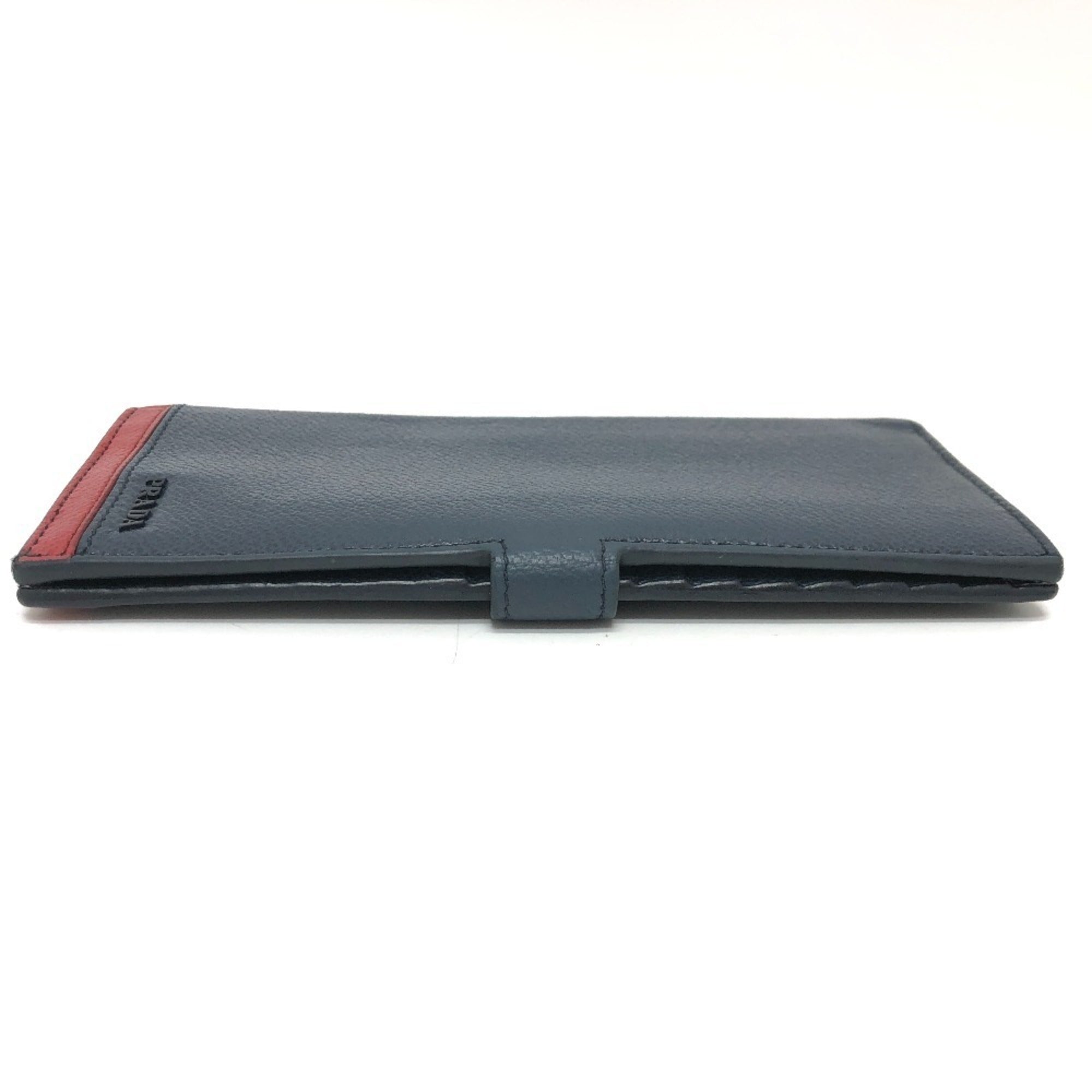 Prada Blue Leather Long Wallet (Bi-Fold)