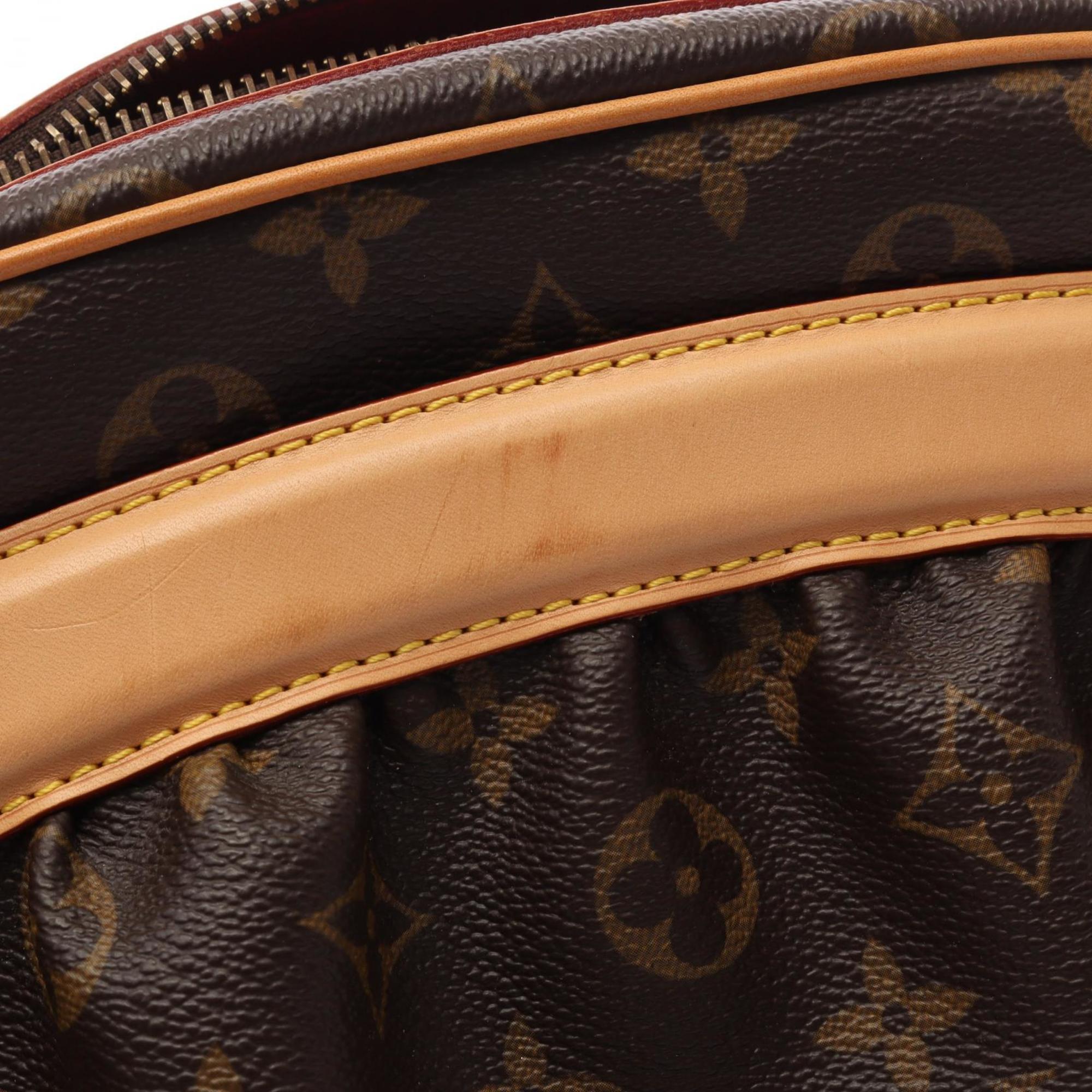 Louis Vuitton Brown Coated Canvas Leather Shoulder Bag