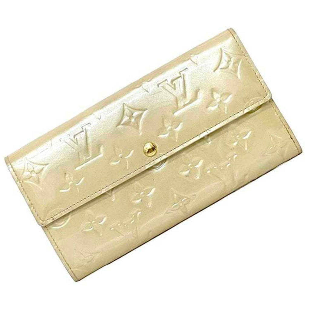 Louis Vuitton Beige Blanc Corail Vernis Leather Long Wallet