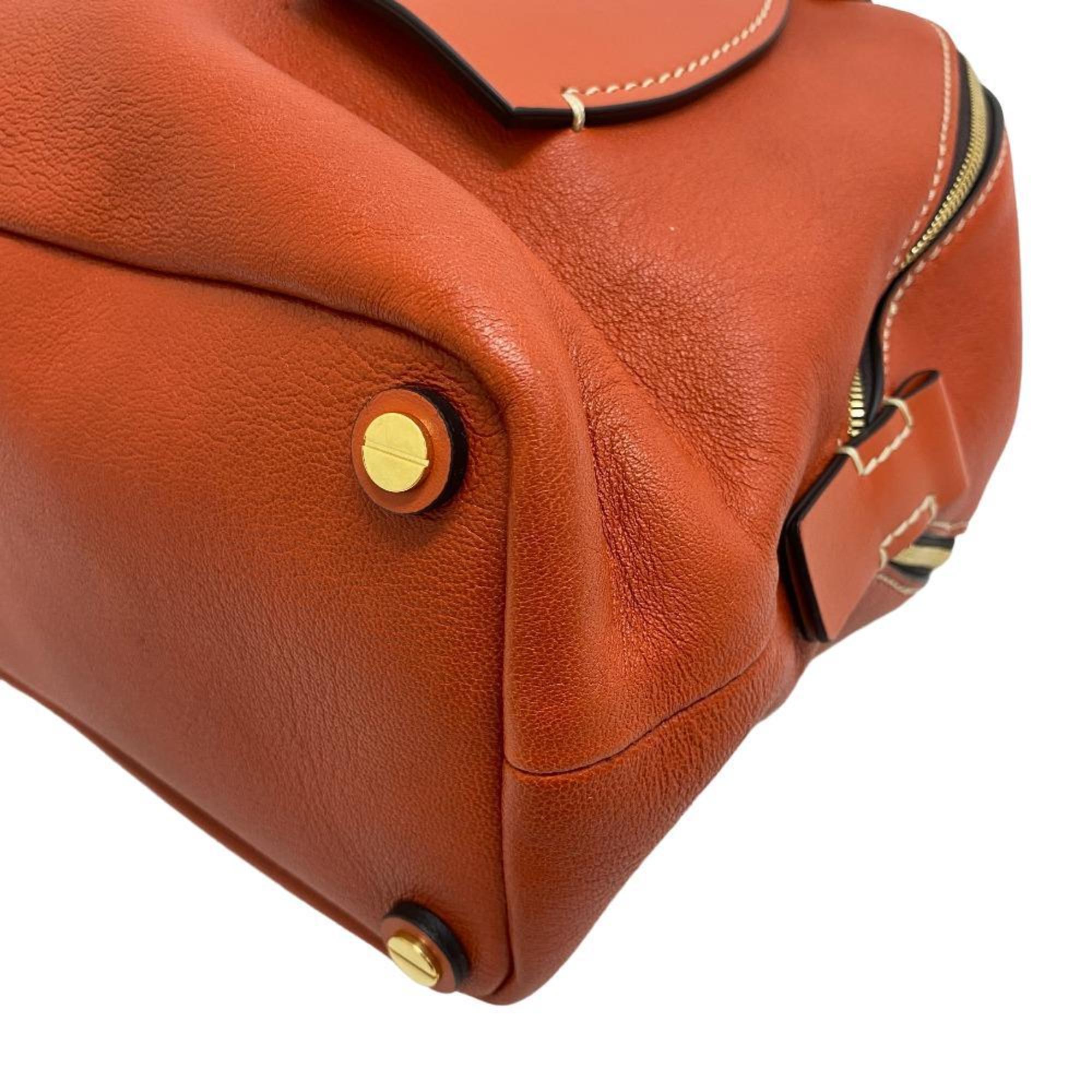 Chloé Orange Leather Handbag Shoulder Bag (Pre-Owned)