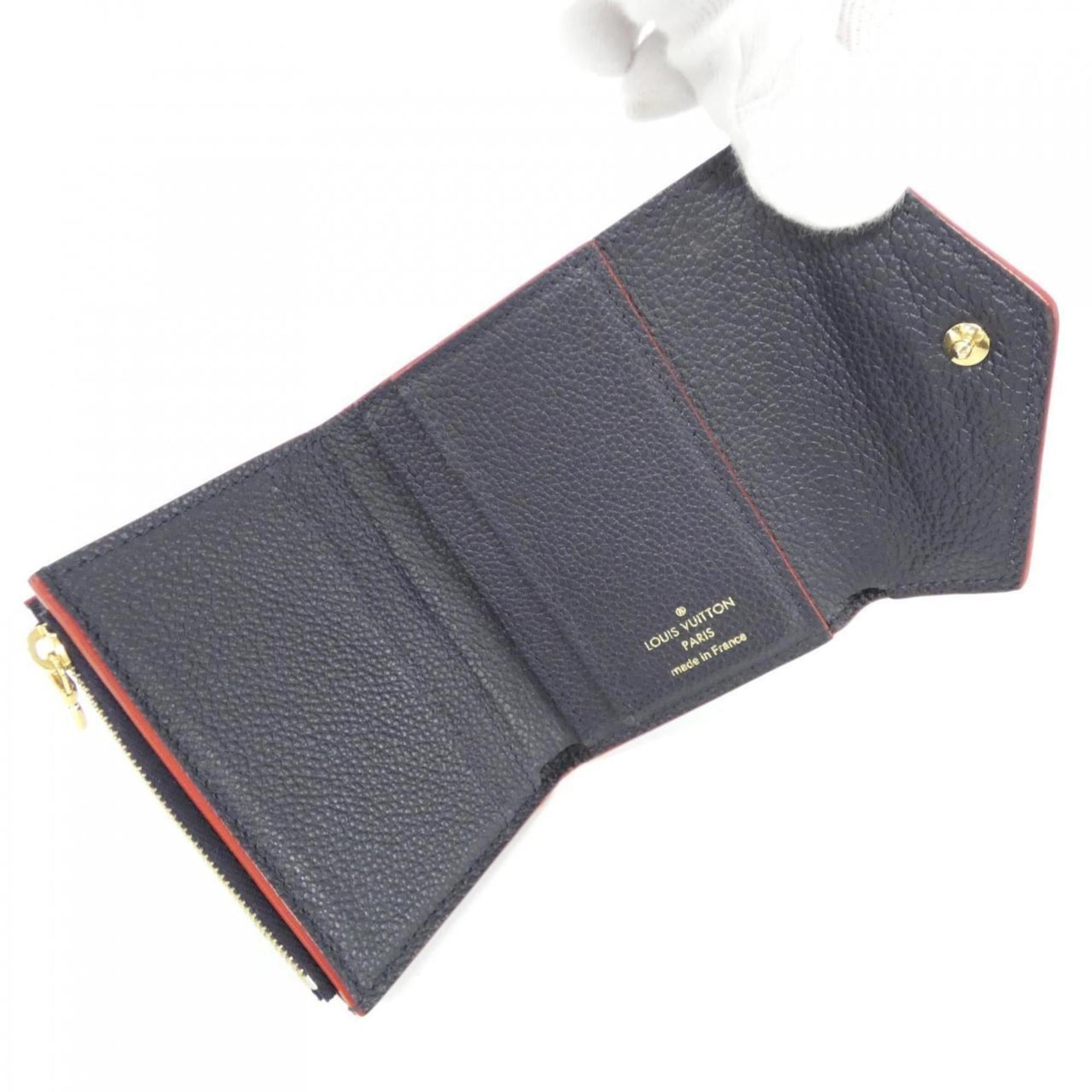 Louis Vuitton Black Leather Wallet (Tri-Fold)