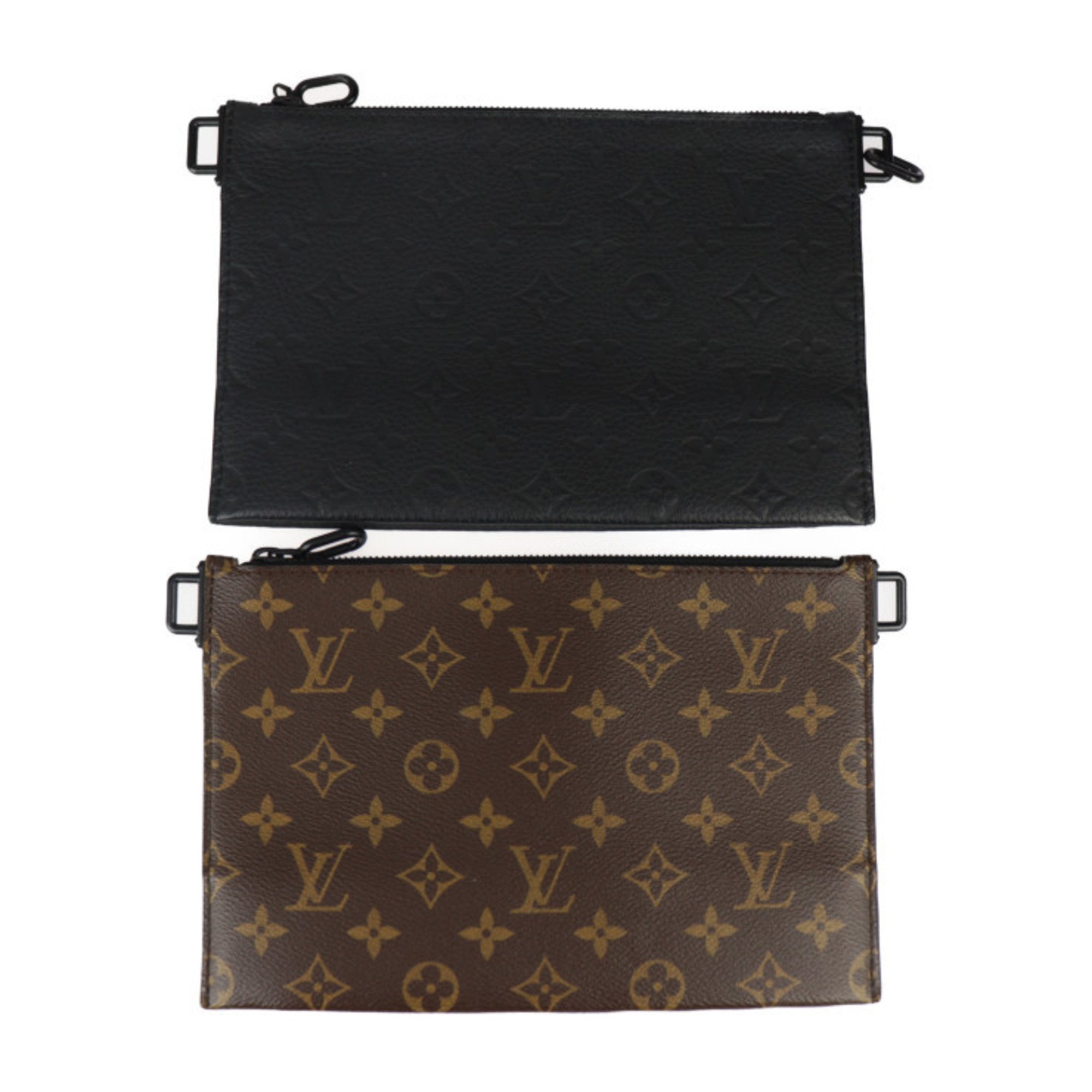 Louis Vuitton Black Brown Monogram Monogram Monogram Empreinte Clutch Bag Pouch Shoulder Bag