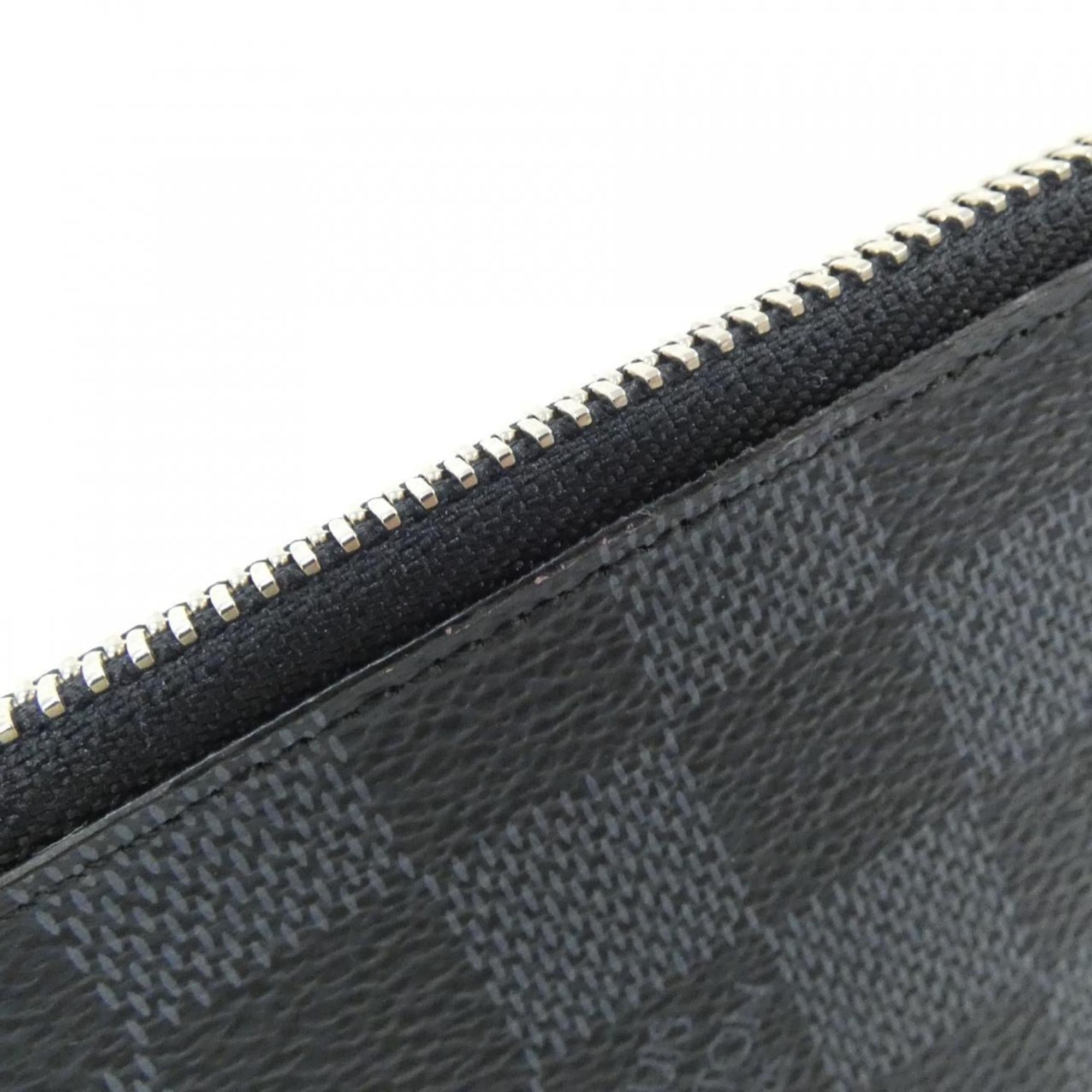 Louis Vuitton Black Cobalt Coated Canvas Handbag Pochette
