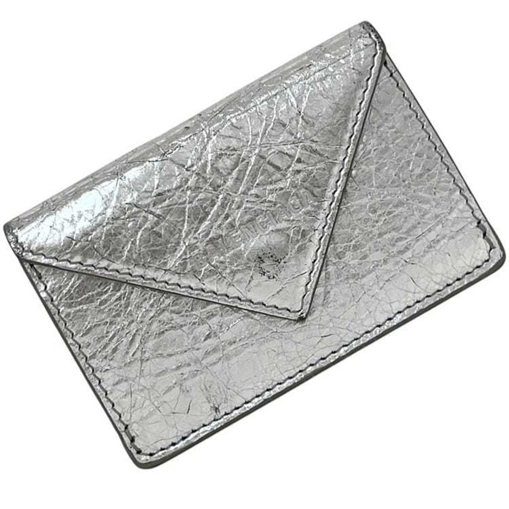 Balenciaga Silver Leather Wallet (Tri-Fold)
