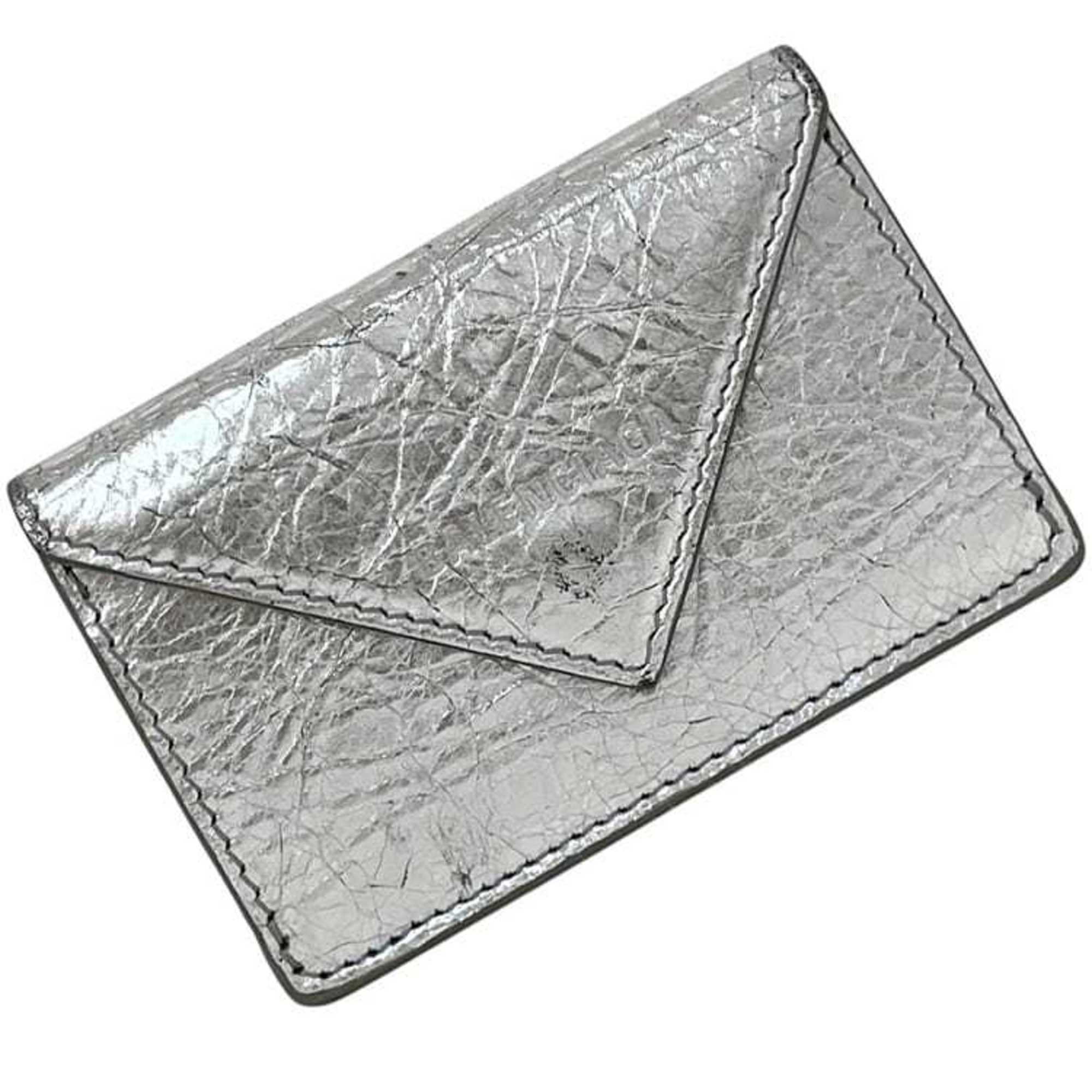 Balenciaga Silver Leather Wallet (Tri-Fold)