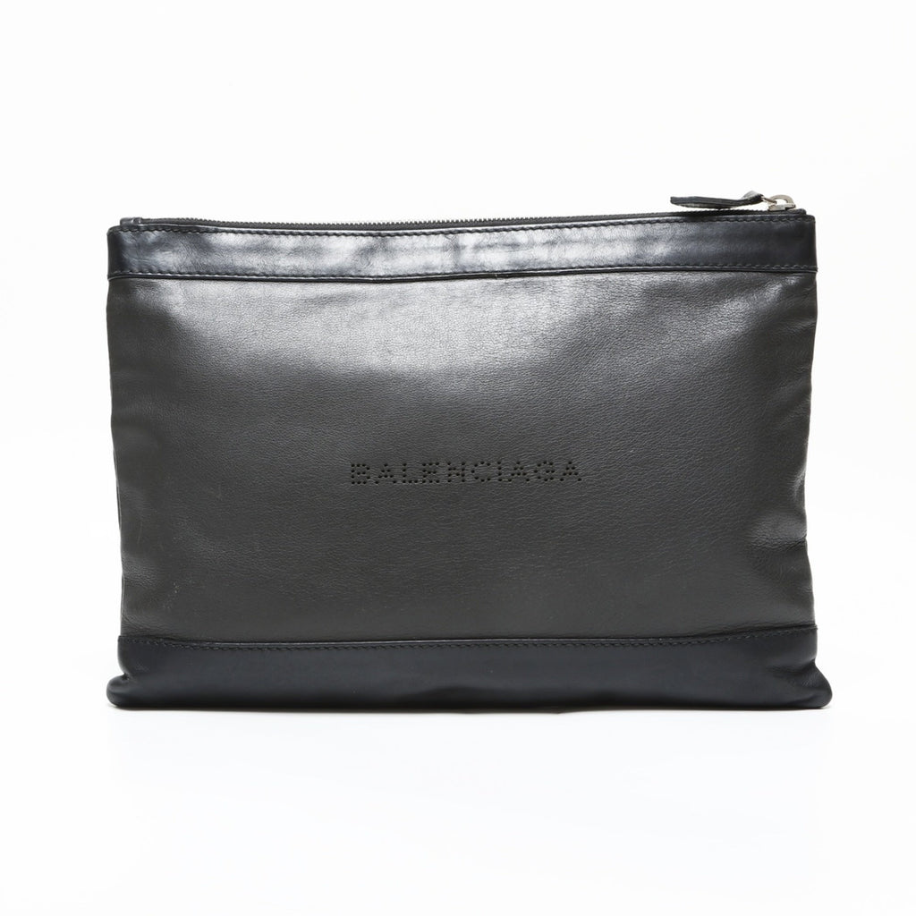 Balenciaga Black Leather Clutch