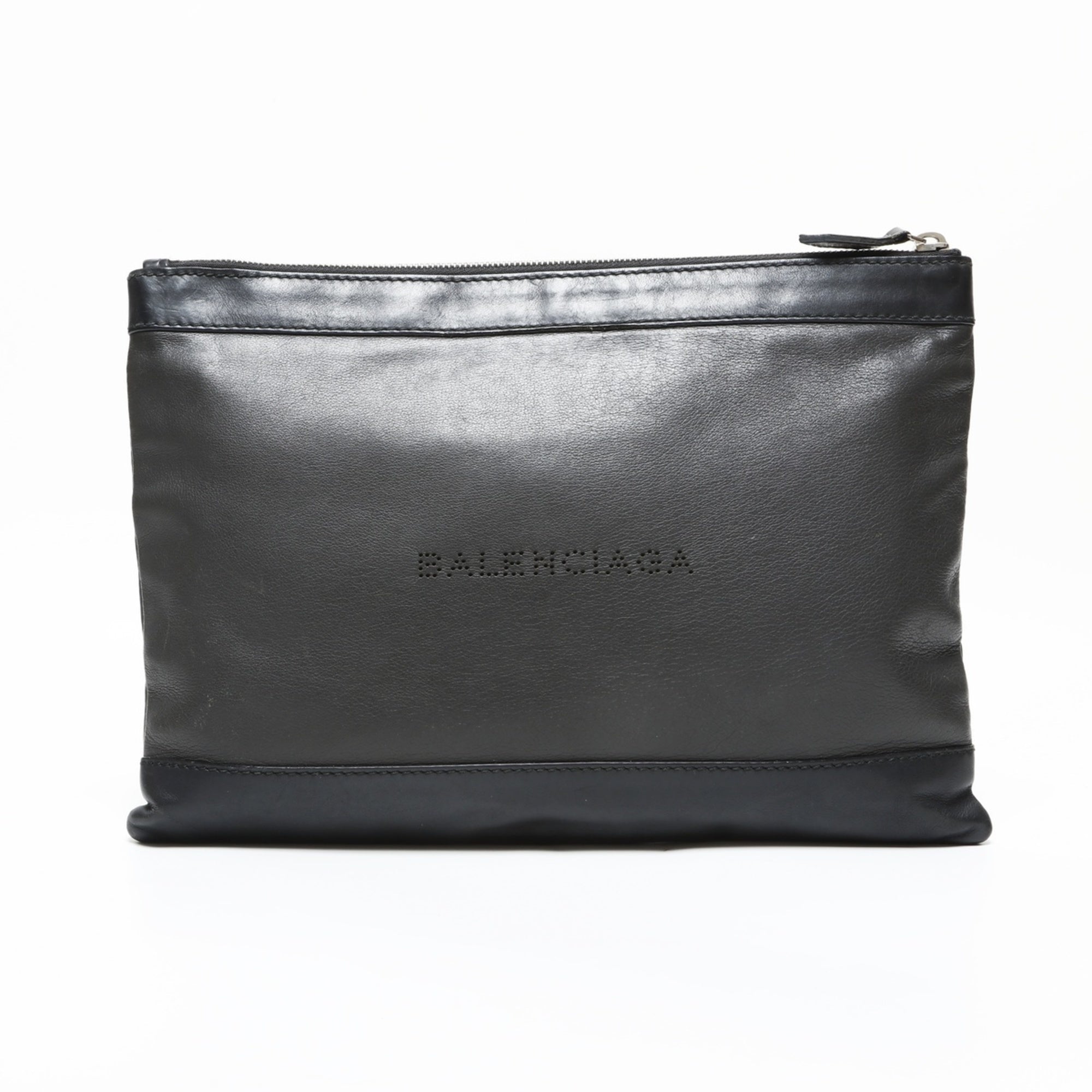 Balenciaga Black Leather Clutch