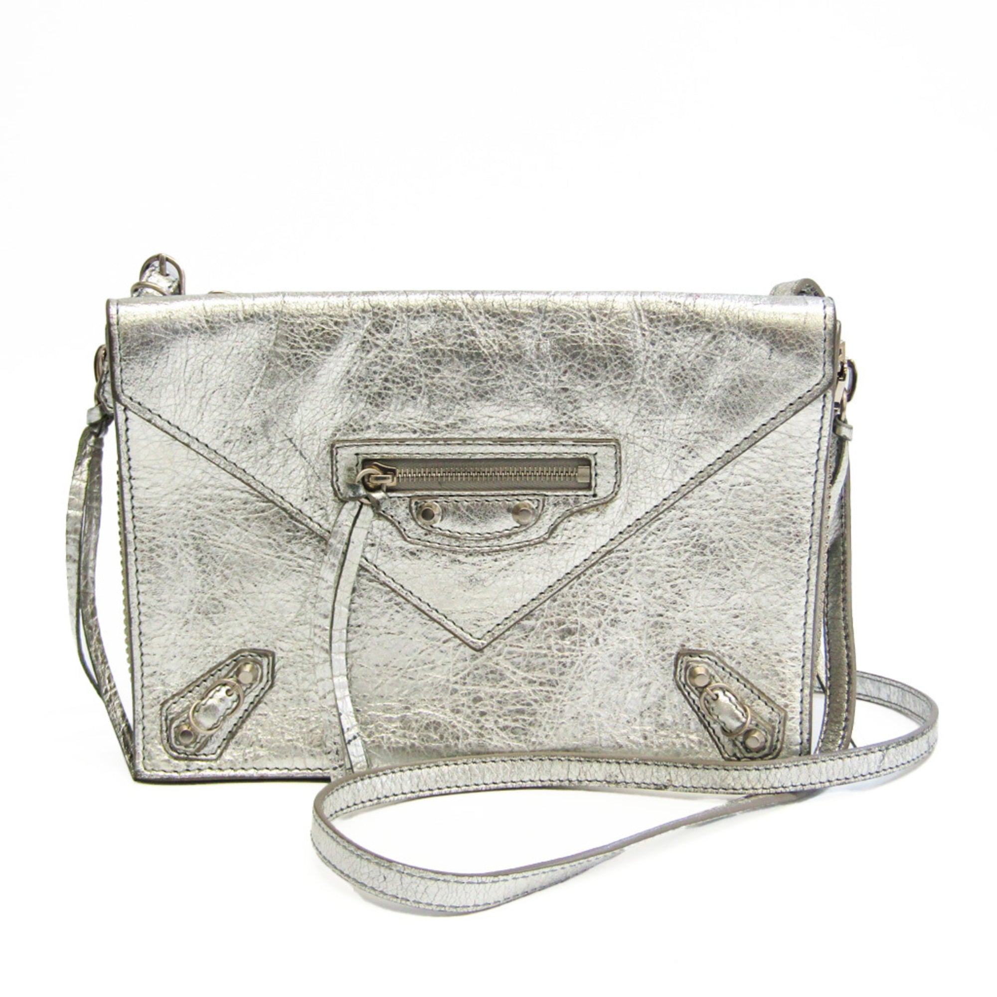 Balenciaga Silver Leather Shoulder