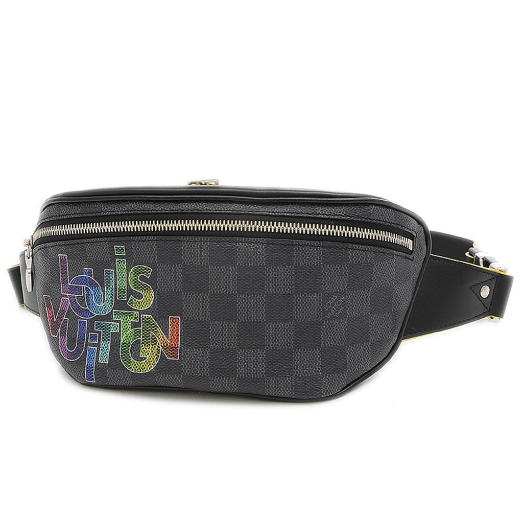 Louis Vuitton Damier Graphite Bum Bag Logo Print Body N40276 Men's