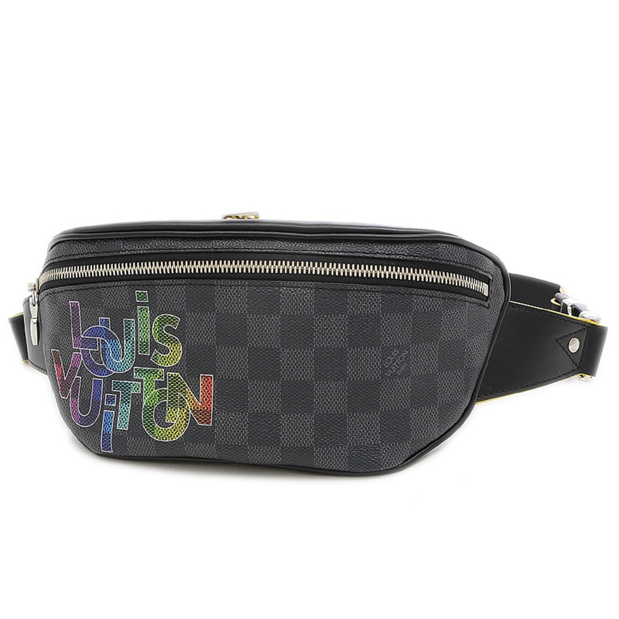 Louis Vuitton Damier Graphite Bum Bag Logo Print Body N40276 Men's