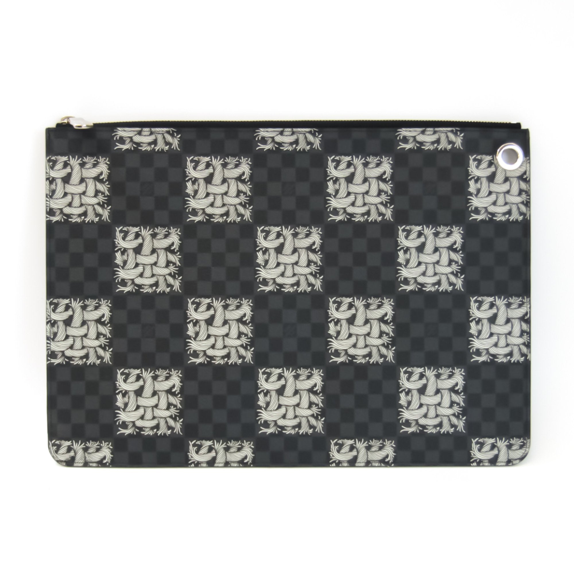 Louis Vuitton Damier Graphite Pochette Joule GM Christopher Nemes N61232 Men's Clutch Bag Damier Graphite