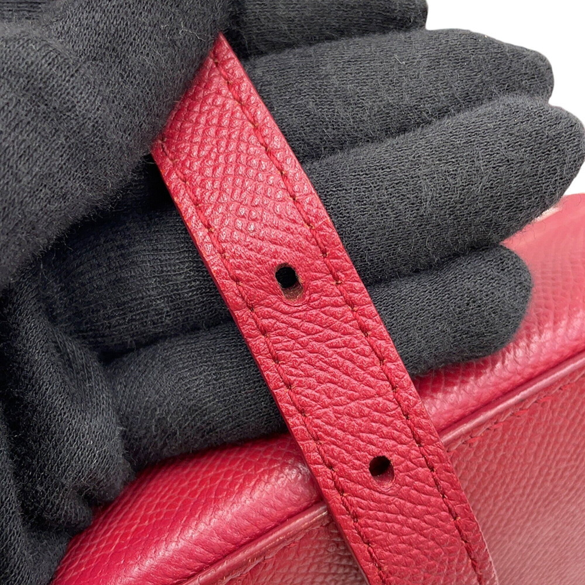 Balenciaga Red Color Leather Handbag Shoulder