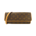 Louis Vuitton Marron Coated Canvas Pochette Shoulder Bag