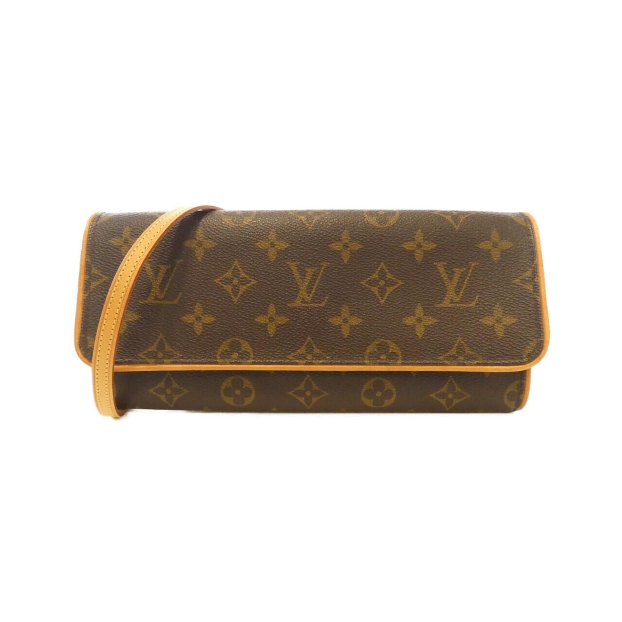 Louis Vuitton Marron Coated Canvas Pochette Shoulder Bag