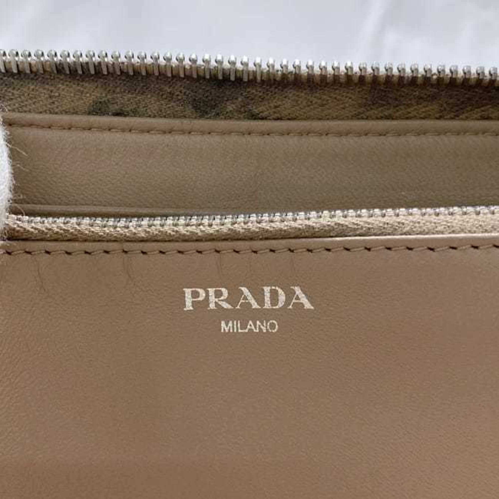 Prada Black Leather Long Wallet (Bi-Fold)