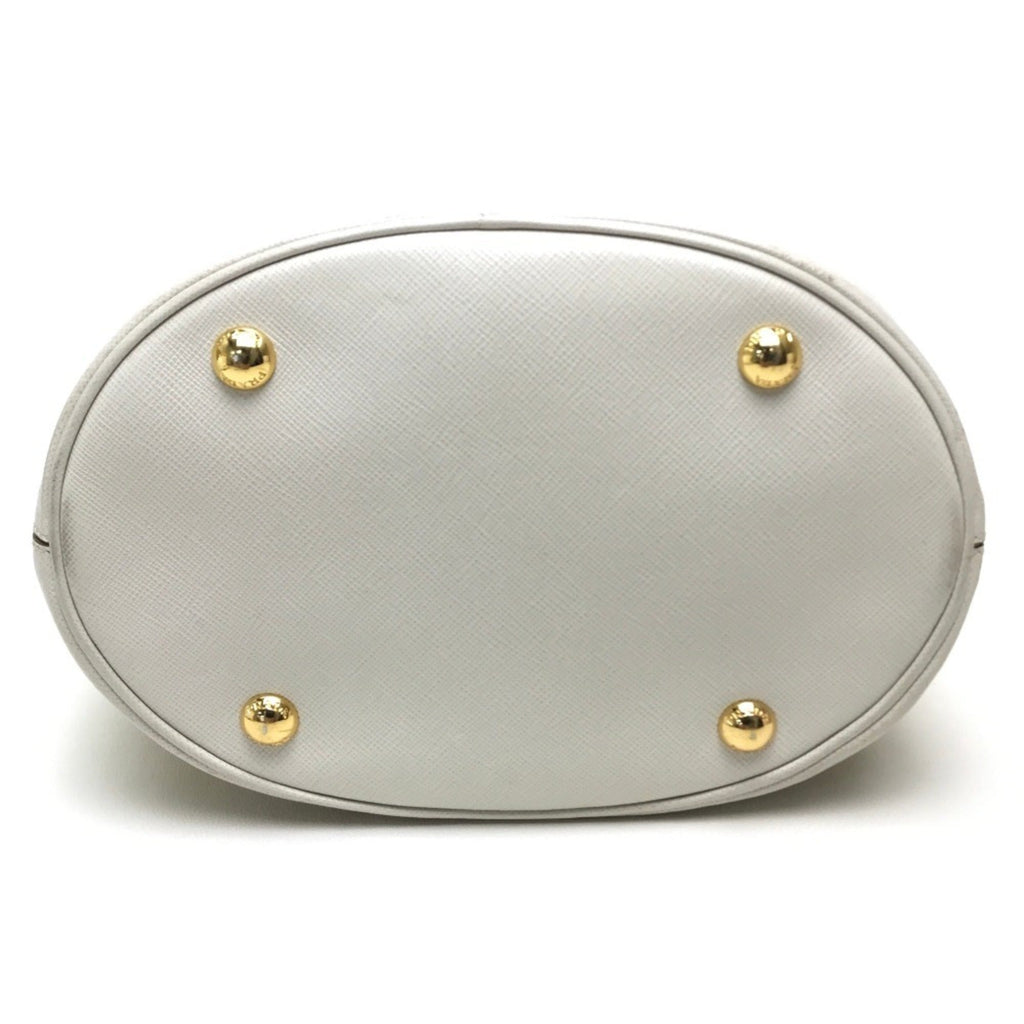 Prada Off-White Yellow Saffiano Shoulder Bag