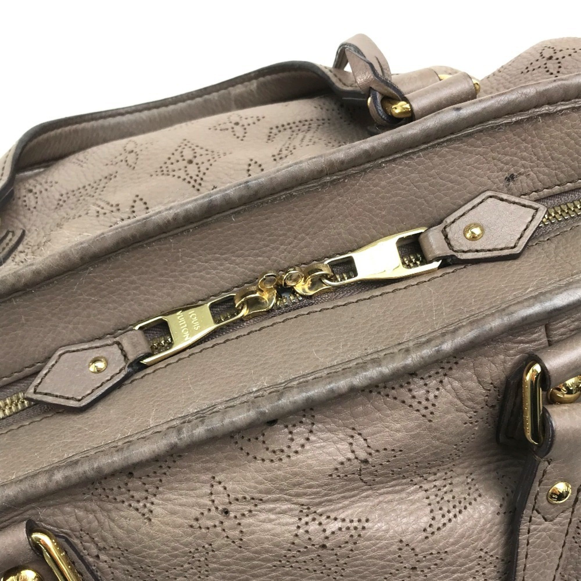 Louis Vuitton Beige Poodle Mahina Leather Handbag Shoulder Bag