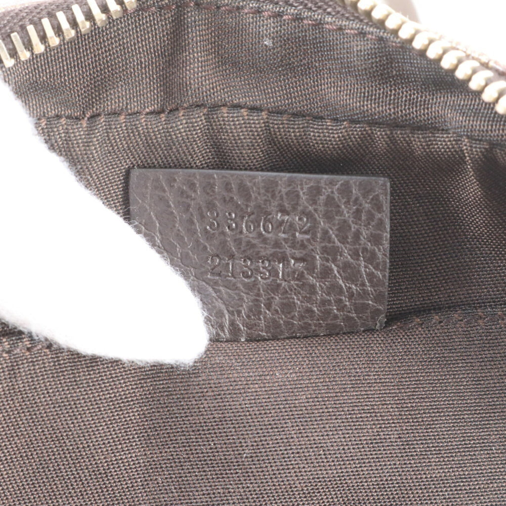 Gucci Beige Dark Brown Leather Coated Canvas Fanny Pack Pouch Sling Bag (Pre-Owned)
