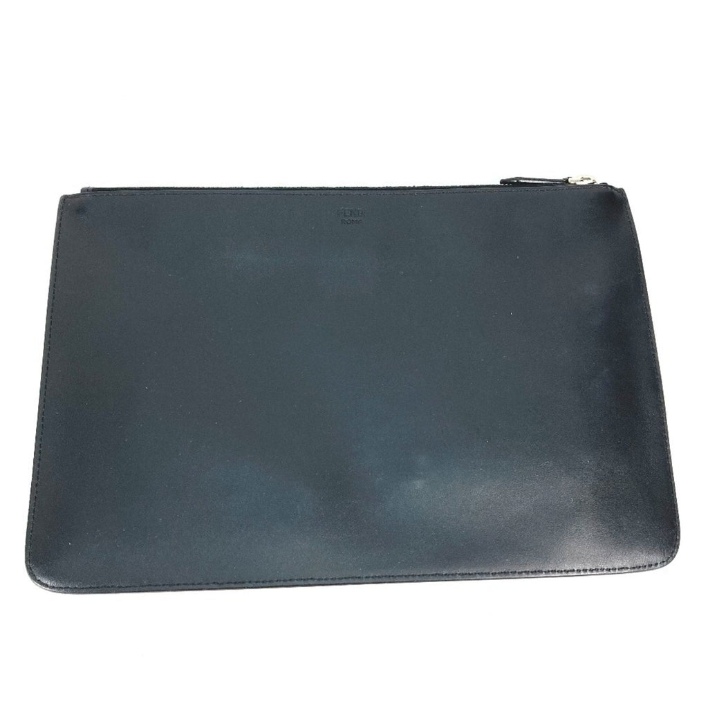 Fendi Black Leather Clutch Bag