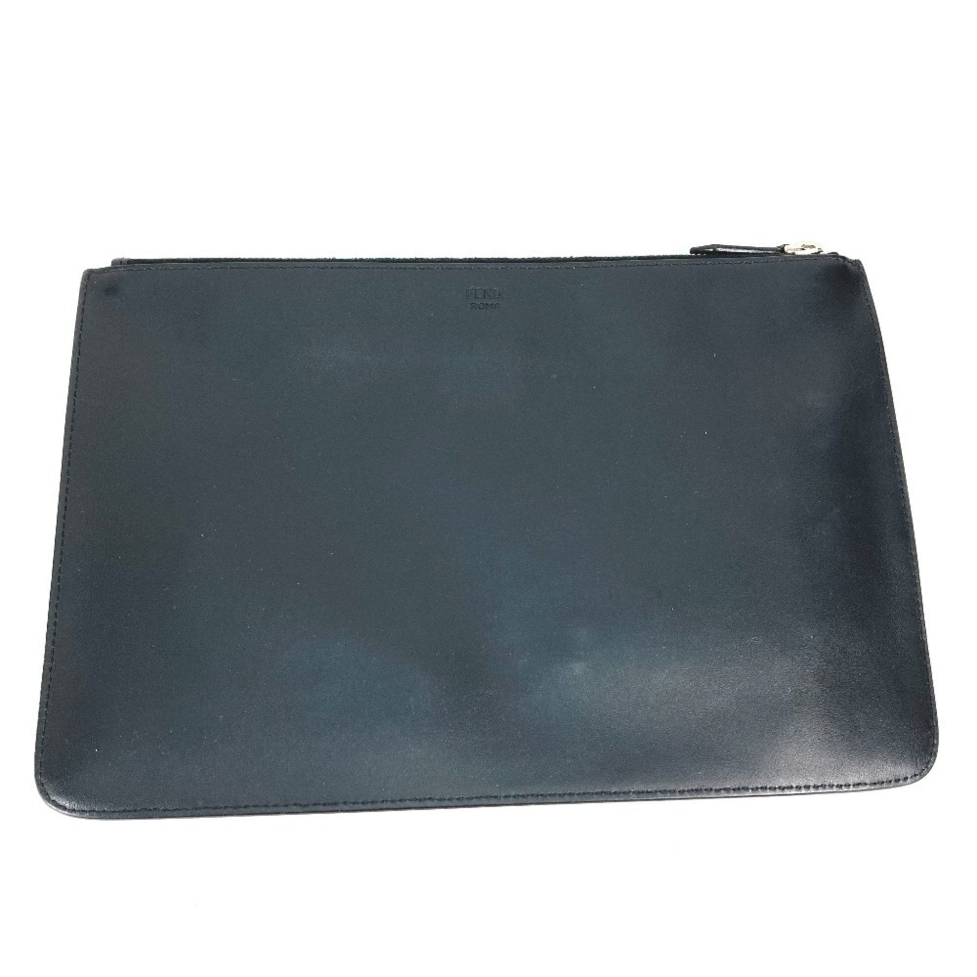 Fendi Black Leather Clutch Bag