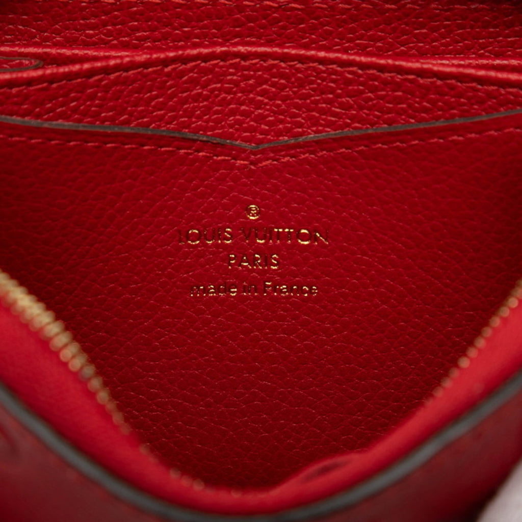 Louis Vuitton Red Color Sacrlet Leather Coin Purse/Coin Case