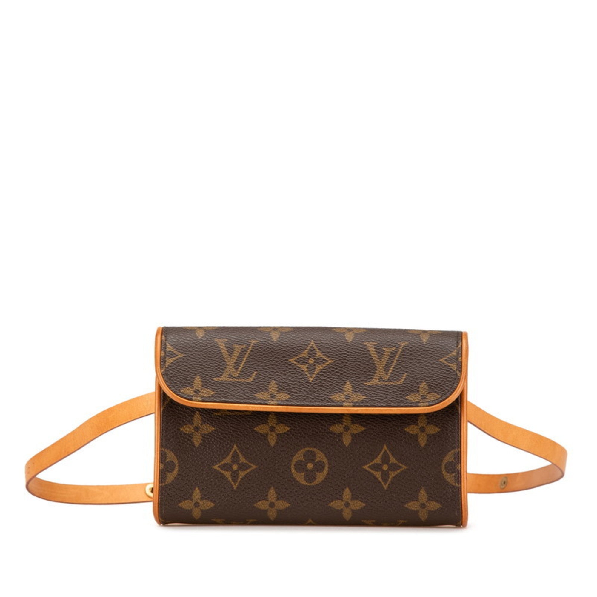 Louis Vuitton Brown Pvc Leather Pochette Sling Bag