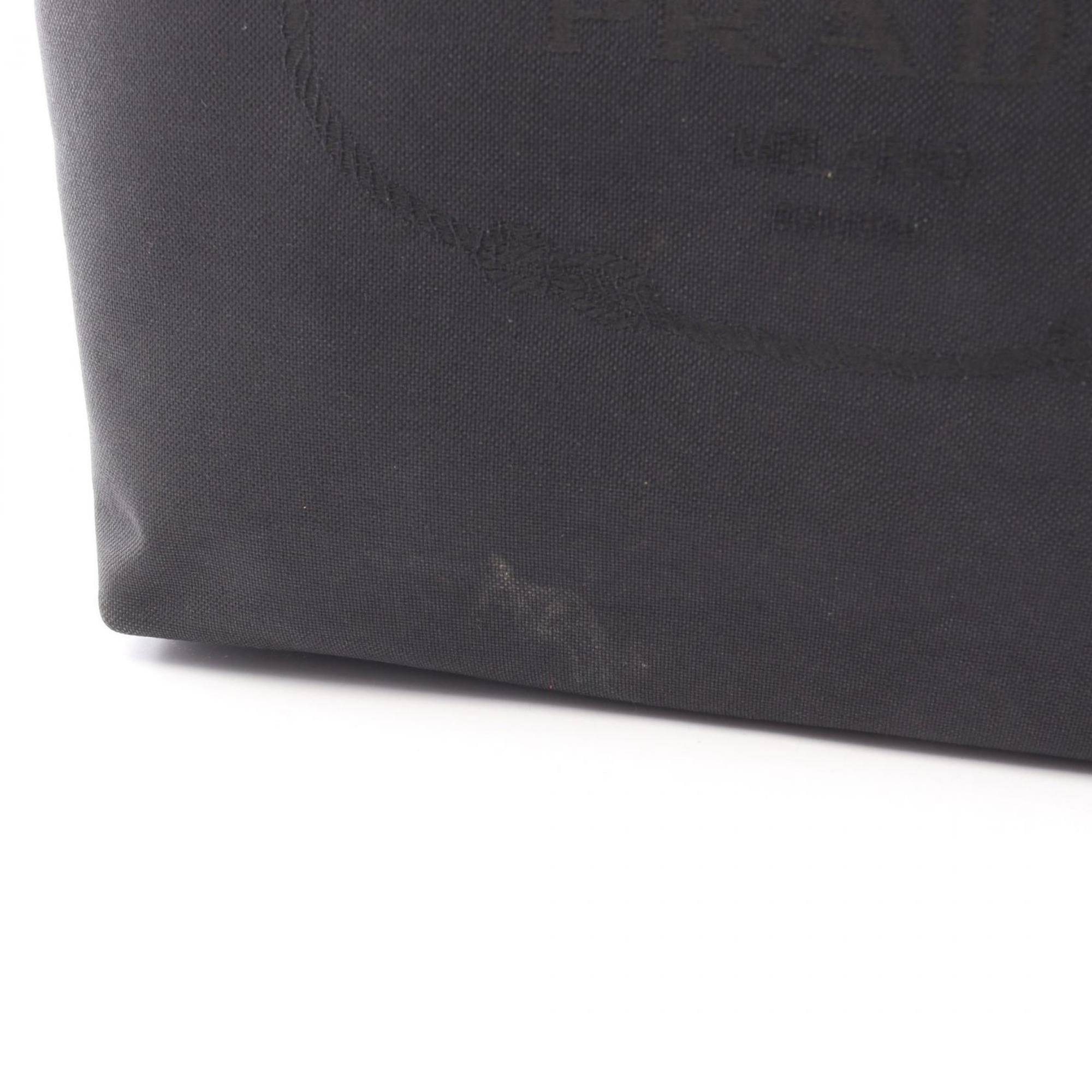 Prada Black Canvas Leather Tote Bag